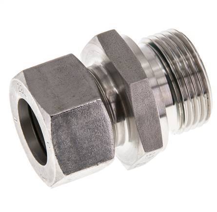 G 1'' Macho x 22L Anillo de corte recto de acero inoxidable con junta FKM 160 Bar DIN 2353