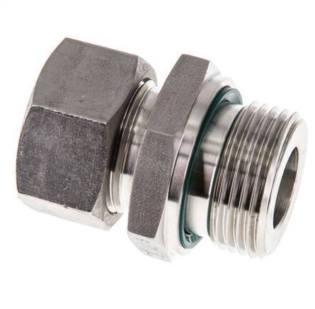 G 1'' Macho x 22L Anillo de corte recto de acero inoxidable con junta FKM 160 Bar DIN 2353