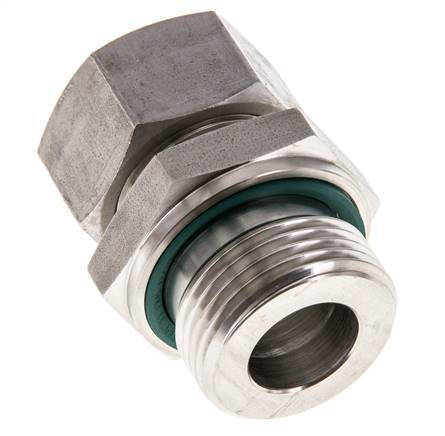 G 1'' Macho x 22L Anillo de corte recto de acero inoxidable con junta FKM 160 Bar DIN 2353