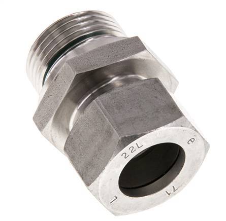 G 1'' Macho x 22L Anillo de corte recto de acero inoxidable con junta FKM 160 Bar DIN 2353