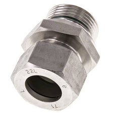 G 1'' Macho x 22L Anillo de corte recto de acero inoxidable con junta FKM 160 Bar DIN 2353