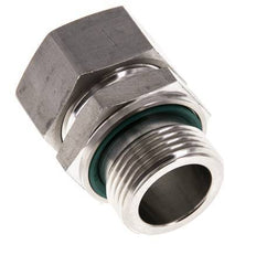 G 1'' Macho x 28L Anillo de corte recto de acero inoxidable con junta FKM 160 Bar DIN 2353