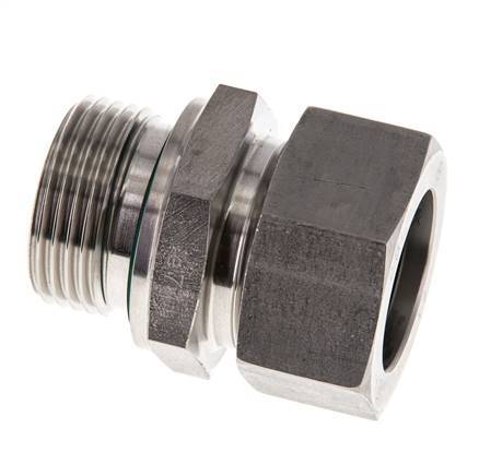 G 1'' Macho x 28L Anillo de corte recto de acero inoxidable con junta FKM 160 Bar DIN 2353