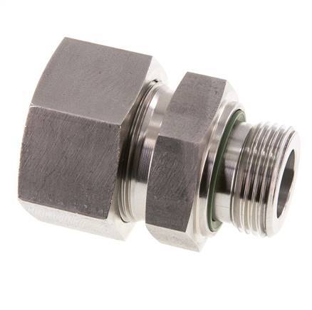 G 1'' Macho x 30S Anillo de corte recto de acero inoxidable con junta FKM 400 Bar DIN 2353