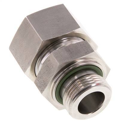G 1'' Macho x 30S Anillo de corte recto de acero inoxidable con junta FKM 400 Bar DIN 2353