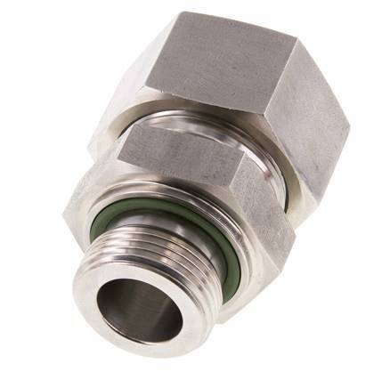 G 1'' Macho x 30S Anillo de corte recto de acero inoxidable con junta FKM 400 Bar DIN 2353