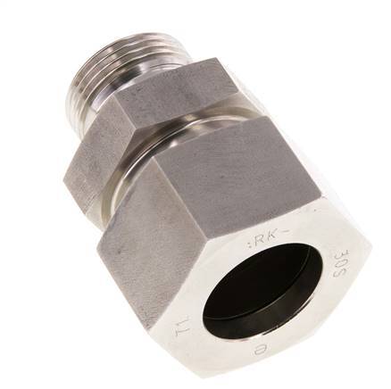 G 1'' Macho x 30S Anillo de corte recto de acero inoxidable con junta FKM 400 Bar DIN 2353