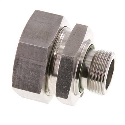 G 1'' Macho x 42L Anillo de corte recto de acero inoxidable con junta FKM 160 Bar DIN 2353