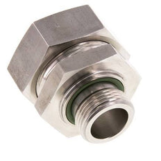 G 1'' Macho x 42L Anillo de corte recto de acero inoxidable con junta FKM 160 Bar DIN 2353