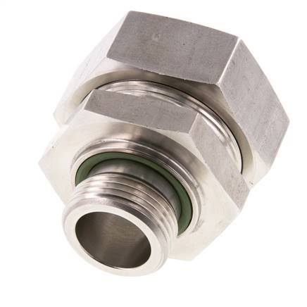 G 1'' Macho x 42L Anillo de corte recto de acero inoxidable con junta FKM 160 Bar DIN 2353