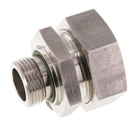G 1'' Macho x 42L Anillo de corte recto de acero inoxidable con junta FKM 160 Bar DIN 2353