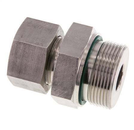 G 1 1/2'' Macho x 25S Anillo de corte recto de acero inoxidable con junta FKM 400 Bar DIN 2353