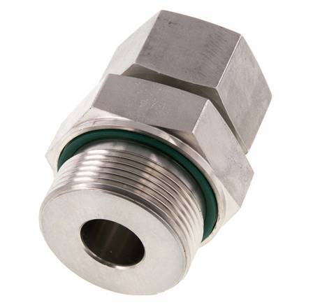 G 1 1/2'' Macho x 25S Anillo de corte recto de acero inoxidable con junta FKM 400 Bar DIN 2353