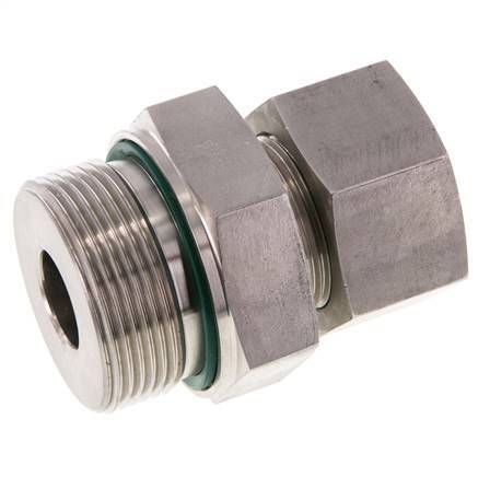 G 1 1/2'' Macho x 25S Anillo de corte recto de acero inoxidable con junta FKM 400 Bar DIN 2353