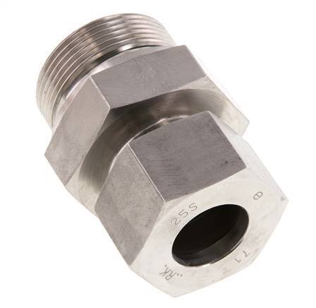 G 1 1/2'' Macho x 25S Anillo de corte recto de acero inoxidable con junta FKM 400 Bar DIN 2353
