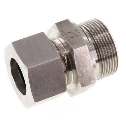 G 1 1/2'' Macho x 30S Anillo de corte recto de acero inoxidable con junta FKM 400 Bar DIN 2353