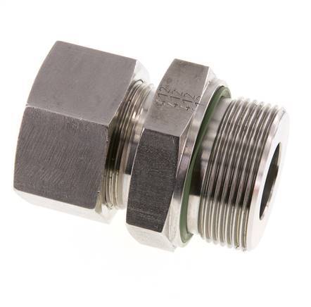 G 1 1/2'' Macho x 30S Anillo de corte recto de acero inoxidable con junta FKM 400 Bar DIN 2353