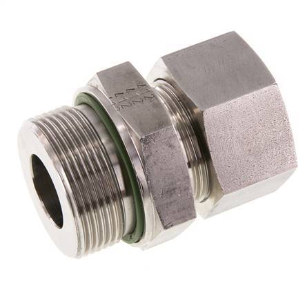 G 1 1/2'' Macho x 30S Anillo de corte recto de acero inoxidable con junta FKM 400 Bar DIN 2353