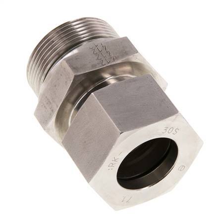 G 1 1/2'' Macho x 30S Anillo de corte recto de acero inoxidable con junta FKM 400 Bar DIN 2353