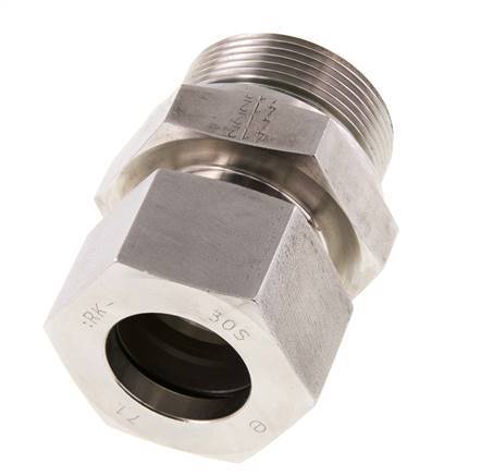 G 1 1/2'' Macho x 30S Anillo de corte recto de acero inoxidable con junta FKM 400 Bar DIN 2353