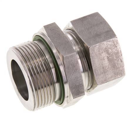 G 1 1/2'' Macho x 35L Anillo de corte recto de acero inoxidable con junta FKM 160 Bar DIN 2353