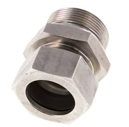 G 1 1/2'' Macho x 35L Anillo de corte recto de acero inoxidable con junta FKM 160 Bar DIN 2353
