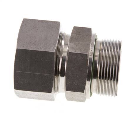 G 1 1/2'' Macho x 38S Anillo de corte recto de acero inoxidable con junta FKM 315 Bar DIN 2353