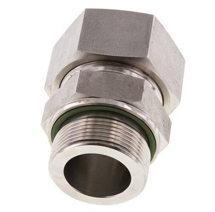 G 1 1/2'' Macho x 38S Anillo de corte recto de acero inoxidable con junta FKM 315 Bar DIN 2353