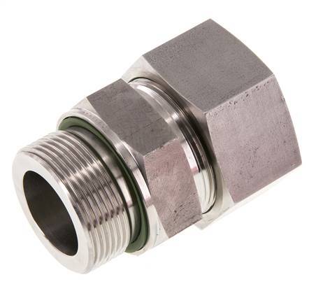 G 1 1/2'' Macho x 38S Anillo de corte recto de acero inoxidable con junta FKM 315 Bar DIN 2353
