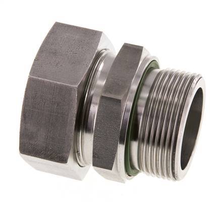 G 1 1/2'' Macho x 42L Anillo de corte recto de acero inoxidable con junta FKM 160 Bar DIN 2353