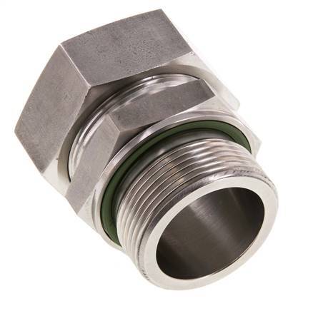 G 1 1/2'' Macho x 42L Anillo de corte recto de acero inoxidable con junta FKM 160 Bar DIN 2353