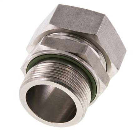 G 1 1/2'' Macho x 42L Anillo de corte recto de acero inoxidable con junta FKM 160 Bar DIN 2353