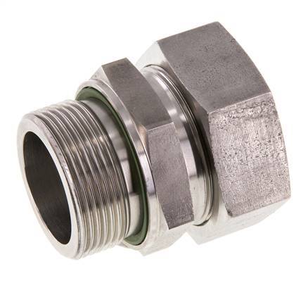 G 1 1/2'' Macho x 42L Anillo de corte recto de acero inoxidable con junta FKM 160 Bar DIN 2353
