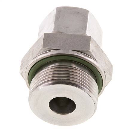 G 1 1/4'' Macho x 20S Anillo de corte recto de acero inoxidable con junta FKM 400 Bar DIN 2353