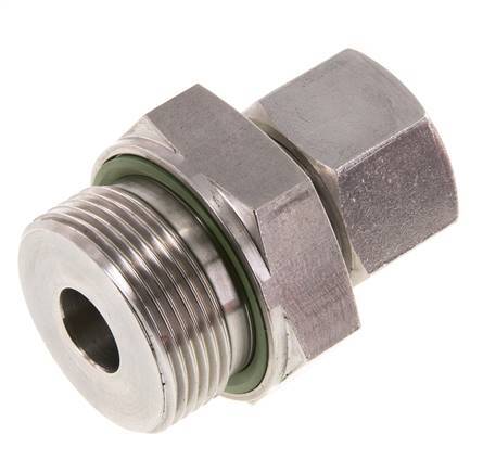 G 1 1/4'' Macho x 20S Anillo de corte recto de acero inoxidable con junta FKM 400 Bar DIN 2353
