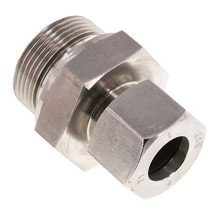 G 1 1/4'' Macho x 20S Anillo de corte recto de acero inoxidable con junta FKM 400 Bar DIN 2353