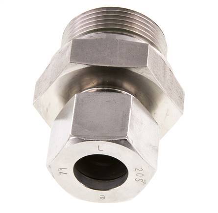G 1 1/4'' Macho x 20S Anillo de corte recto de acero inoxidable con junta FKM 400 Bar DIN 2353