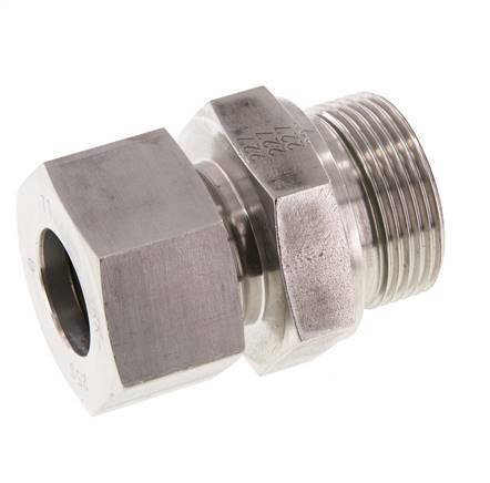 G 1 1/4'' Macho x 25S Anillo de corte recto de acero inoxidable con junta FKM 400 Bar DIN 2353