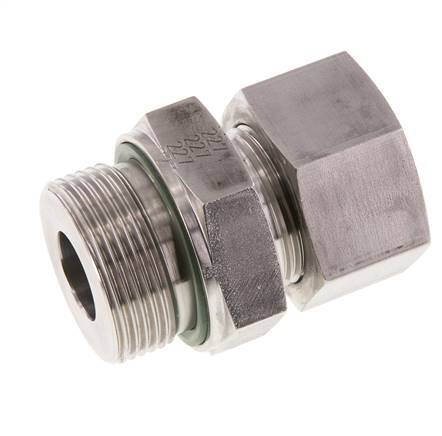G 1 1/4'' Macho x 25S Anillo de corte recto de acero inoxidable con junta FKM 400 Bar DIN 2353