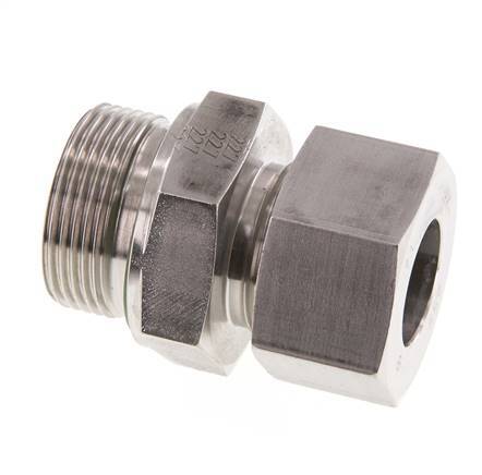 G 1 1/4'' Macho x 25S Anillo de corte recto de acero inoxidable con junta FKM 400 Bar DIN 2353