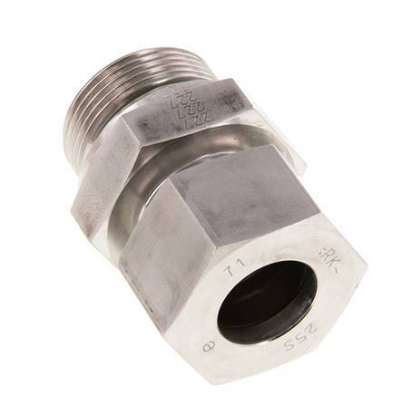 G 1 1/4'' Macho x 25S Anillo de corte recto de acero inoxidable con junta FKM 400 Bar DIN 2353