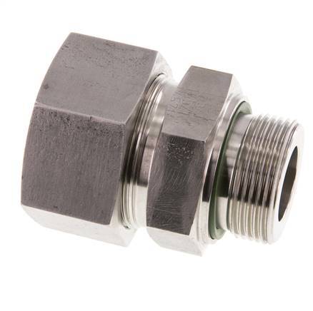 G 1 1/4'' Macho x 38S Anillo de corte recto de acero inoxidable con junta FKM 315 Bar DIN 2353