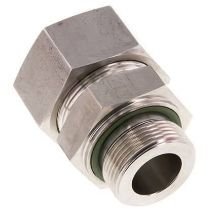G 1 1/4'' Macho x 38S Anillo de corte recto de acero inoxidable con junta FKM 315 Bar DIN 2353