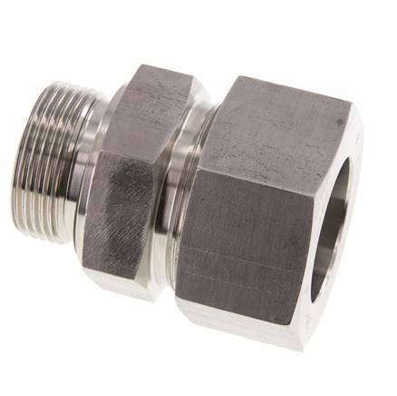 G 1 1/4'' Macho x 38S Anillo de corte recto de acero inoxidable con junta FKM 315 Bar DIN 2353