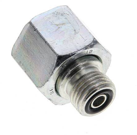 UN 13/16''-16 x UNF 9/16''-18 M/F Adaptador reductor de acero galvanizado ORFS 630 Bar - Hidráulico