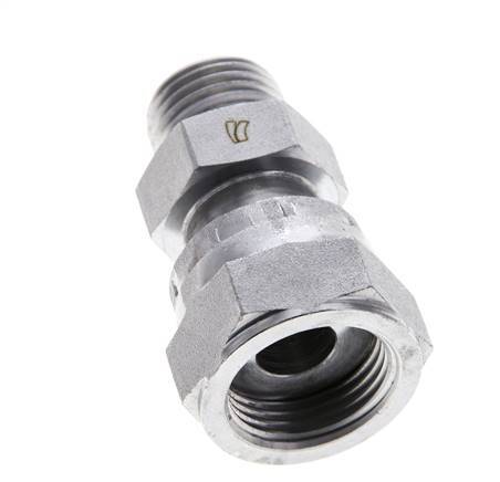 UN 13/16''-16 x UN 11/16''-16 M/F Adaptador reductor de acero galvanizado ORFS 630 Bar - Hidráulico