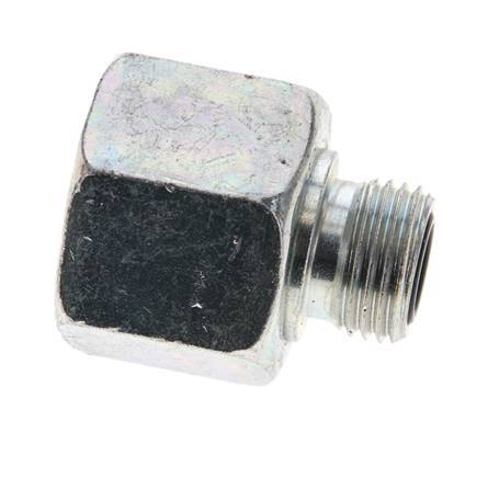 Adaptador reductor de acero galvanizado UNS 1''-14 x UN 11/16''-16 M/F ORFS 400 Bar - Hidráulico