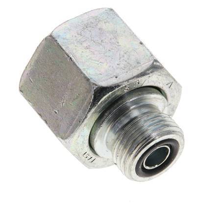 Adaptador reductor de acero galvanizado UNS 1''-14 x UN 11/16''-16 M/F ORFS 400 Bar - Hidráulico
