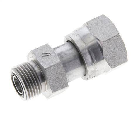 Adaptador reductor de acero galvanizado UNS 1''-14 x UN 13/16''-16 M/F ORFS 400 Bar - Hidráulico