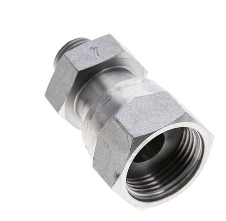UN 1-3/16''-12 x UN 11/16''-16 M/F Adaptador reductor de acero galvanizado ORFS 400 Bar - Hidráulico